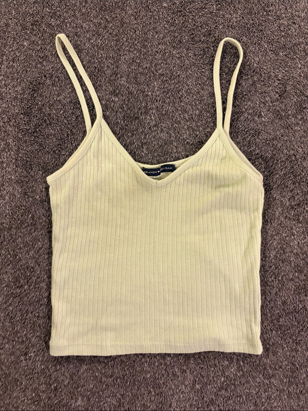 Brandy Melville Light Yellow Ribbed Cami Tank